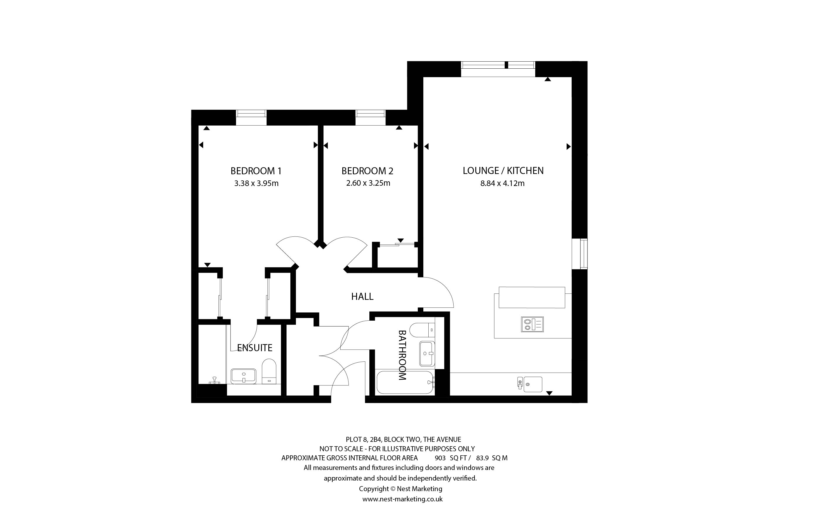 Apartment Type 2B4 - 8 Floorplan