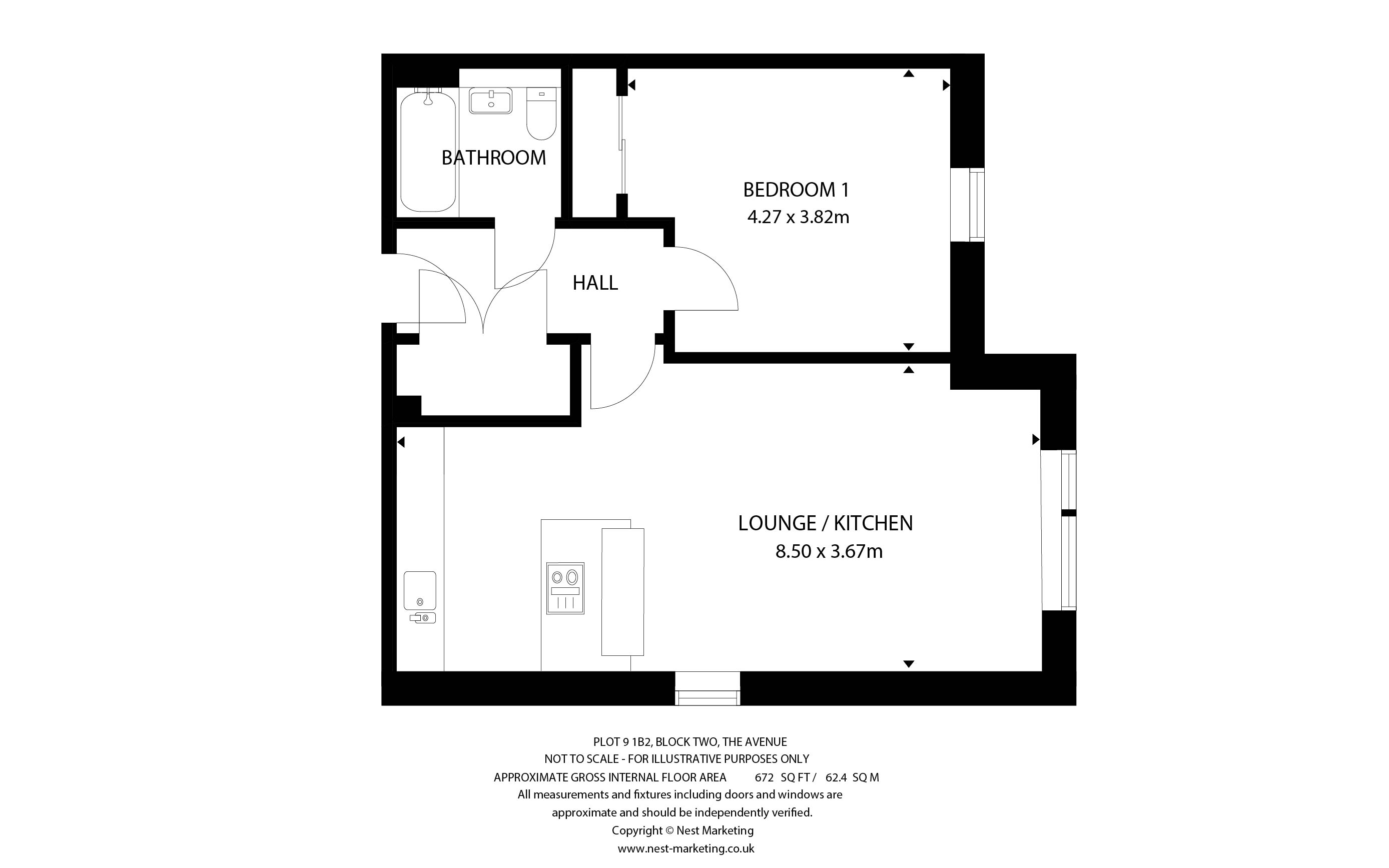 Apartment Type 1B2-9 Floorplan