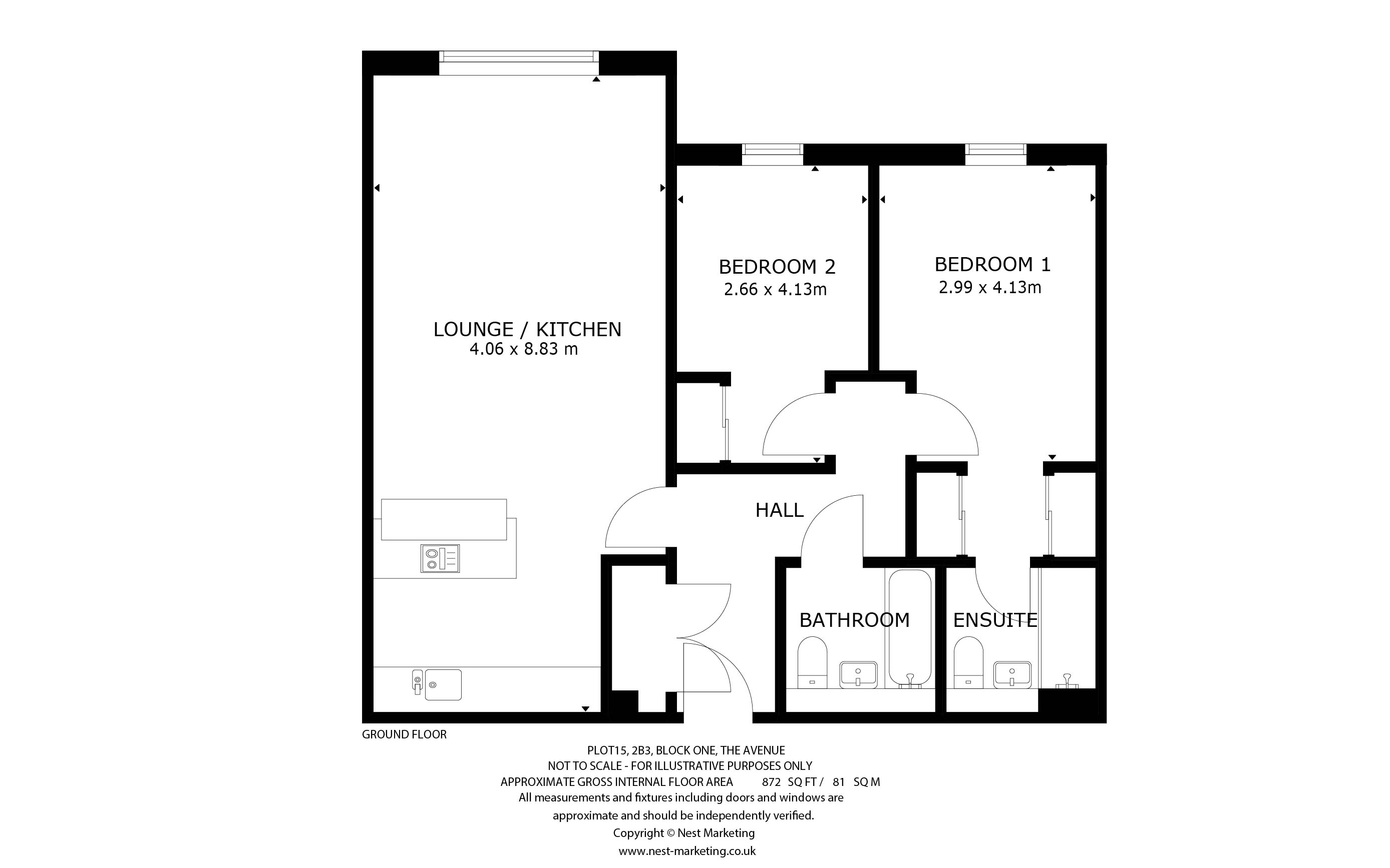 Apartment Type 2B3 - 15 Floorplan