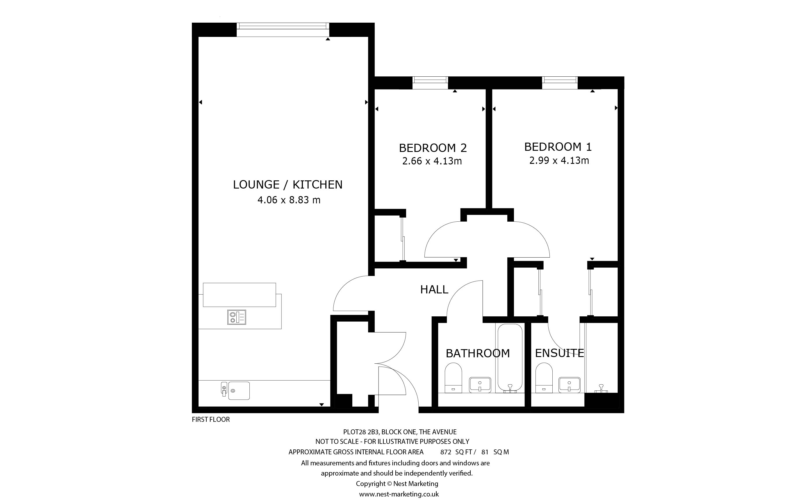 Apartment Type 2B3-28 Floorplan