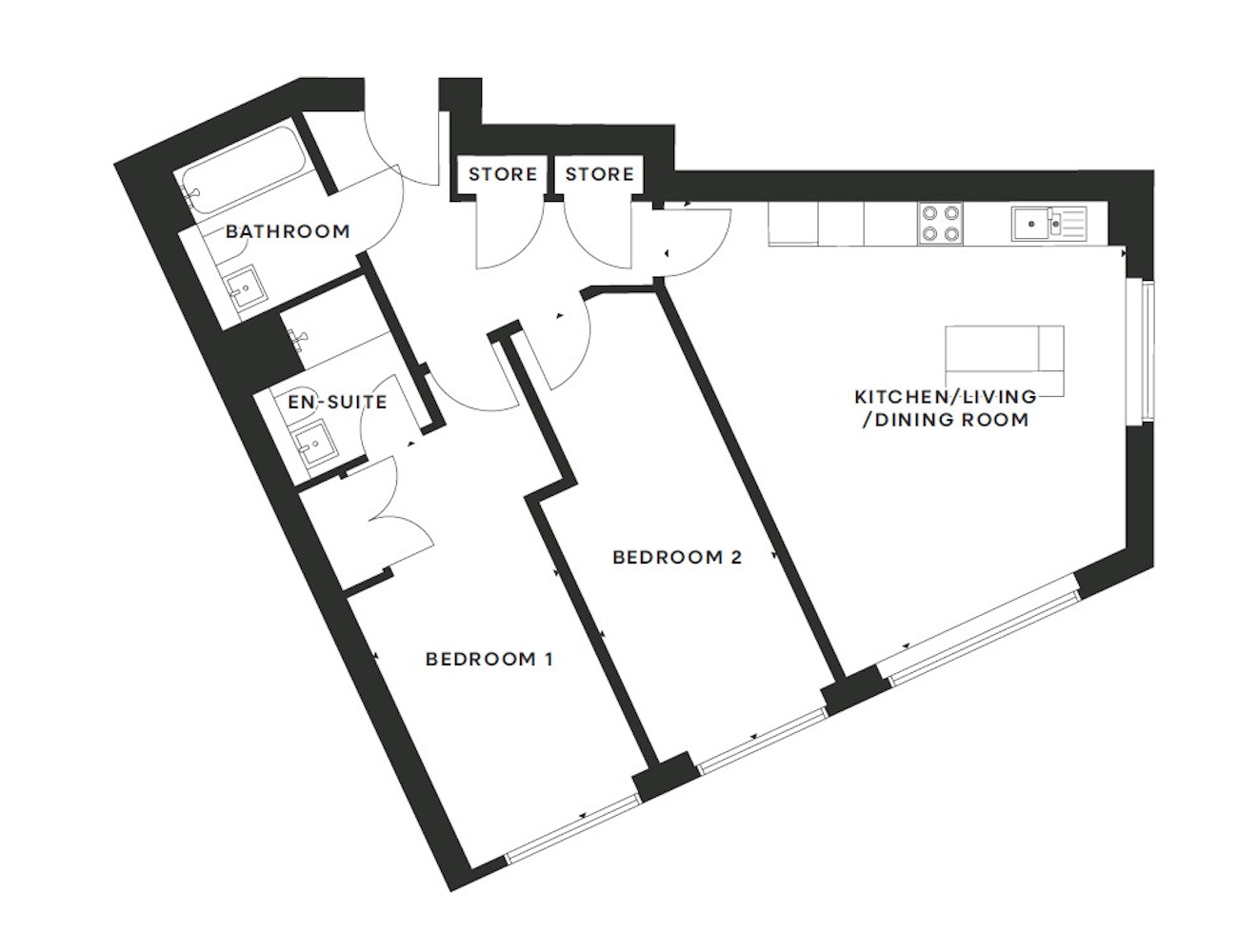 Apartment Type 2-3 Floorplan 