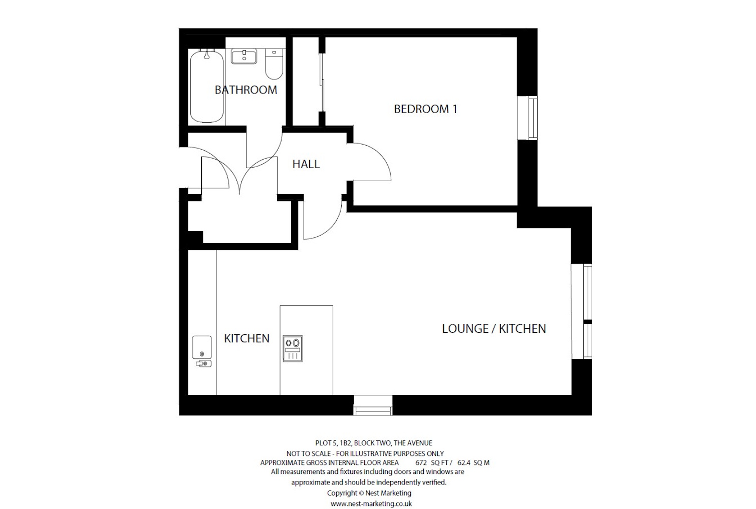 Apartment Type 1B2-5 Floorplan