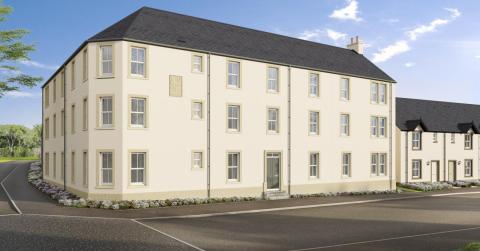 CGI of Apartment Block B at Longniddry Village phase 2