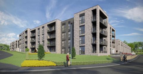 CGI of Block B at West Craigs Green 