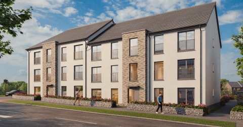 CGI of Apartment Block at Longthorn Gardens 