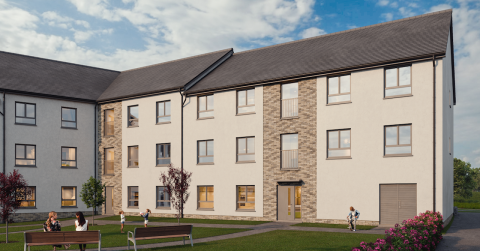 CGI of Apartment Block at Longthorn Gardens 