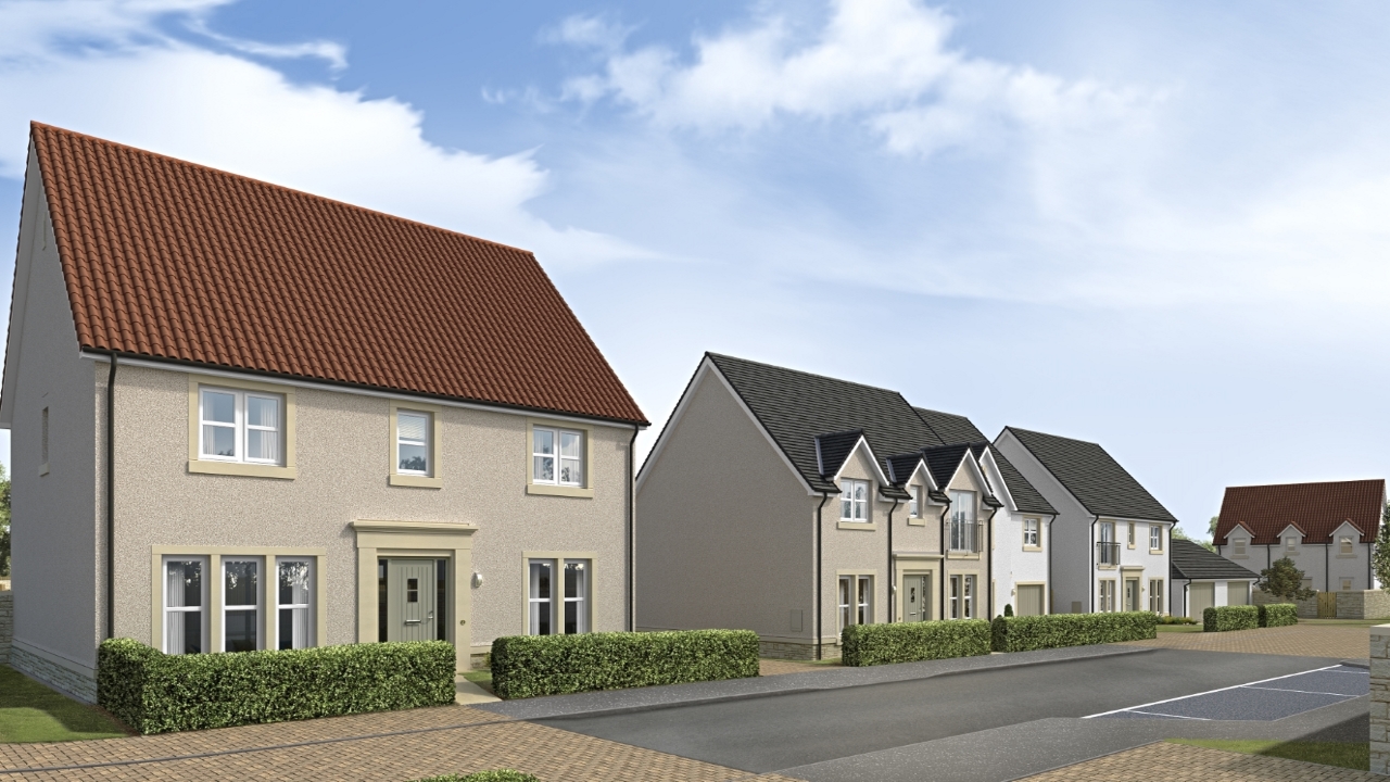 CGI street scene of Meadowside development