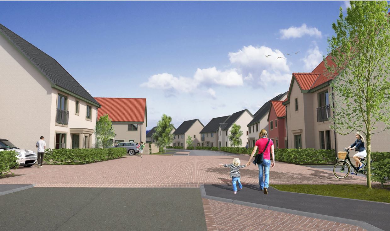 CGI street scene of Aberlady development