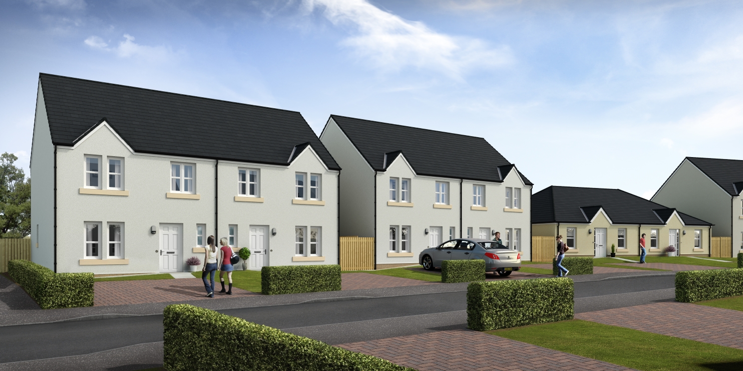 CGI of Mains Farm phase 2 street scene