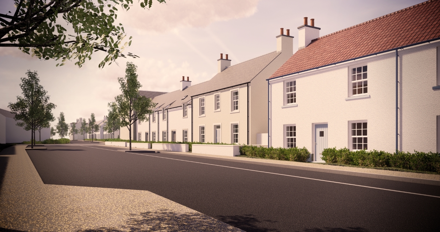 CGI of Longniddry street scene