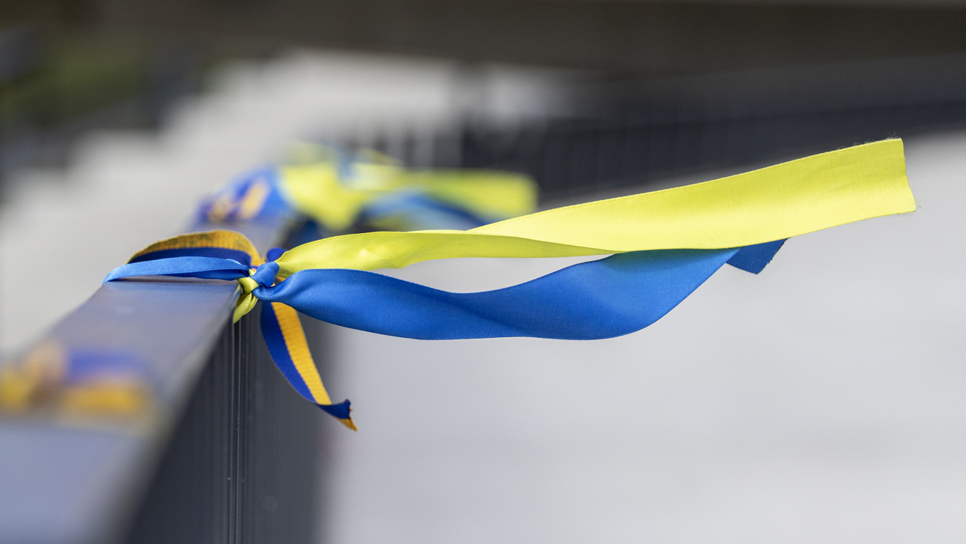 Ribbon of the national colours of Ukraine 