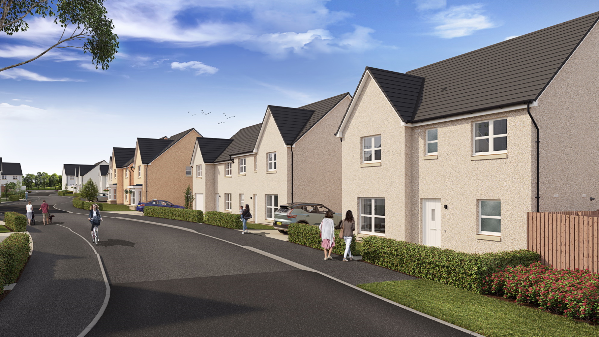 BIrchwood Brae street scene CGI