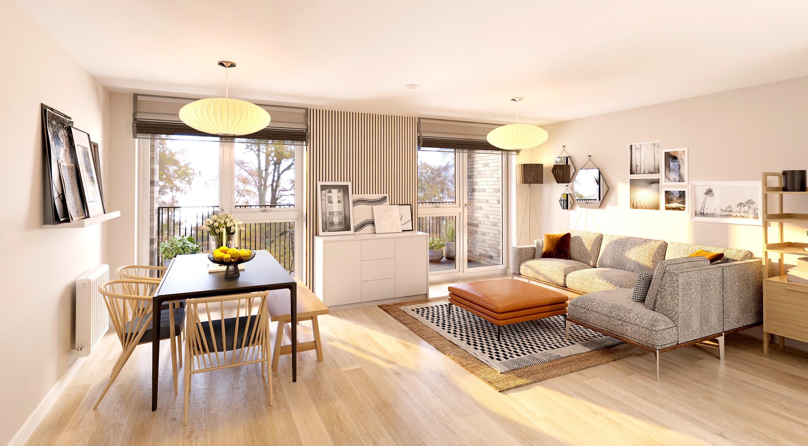 CGI of Apartment B interior 