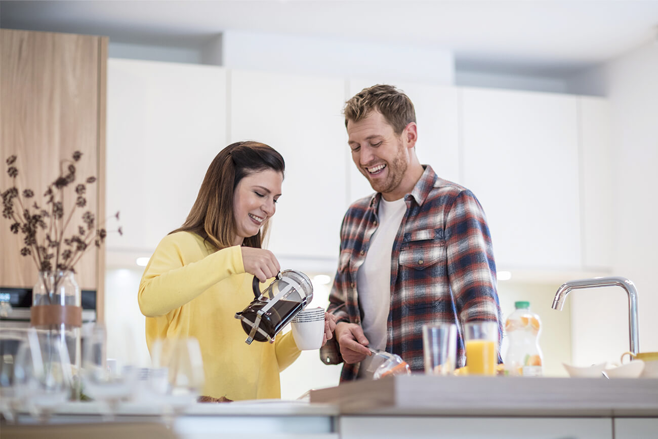 couple in a kitchen