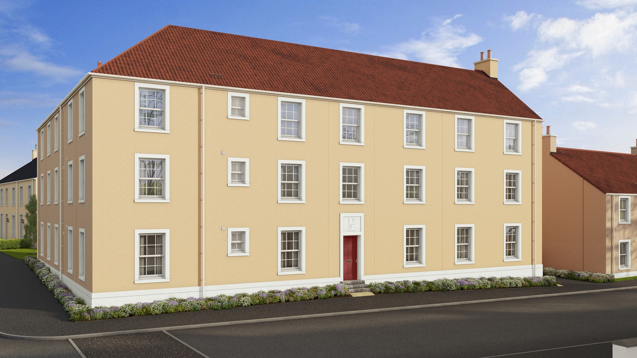 CGI of Apartment Block at Longniddry Village phase 2