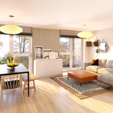 CGI of Apartment B interior 