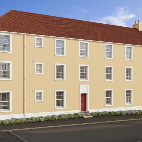 CGI of Apartment Block at Longniddry Village phase 2