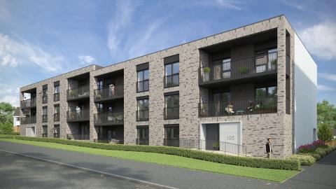 CGI of Apartment Block A at West Craigs Green