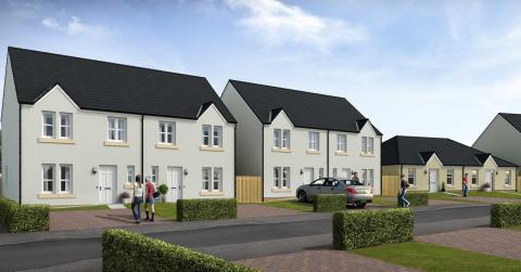 CGI of Mains Farm 2 Street scene