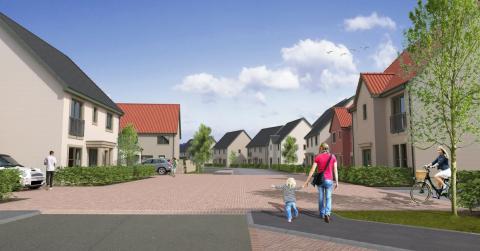 CGI street scene of Aberlady development