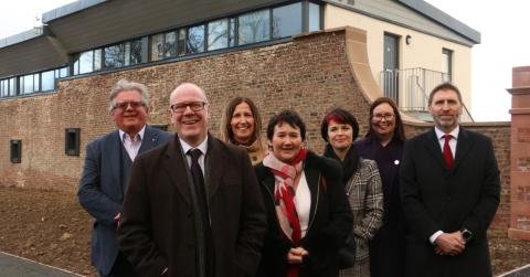 picture from left to right: Hillcrest Chairman Alan Russell, Scottish Housing Minister Kevin Stewart MSP, Hillcrest Deputy Chief Executive Fiona Morrison, Hillcrest Chief Executive Angela Linton, Edinburgh City Council Enabling & Partnerships Operations Manager Lisa Mallon, Hart Builders director of Business Development Gill Henry and Cruden Homes (East) Managing Director Steve Simpson.