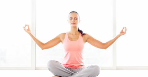 Woman practicing yoga