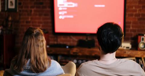 Couple watching TV