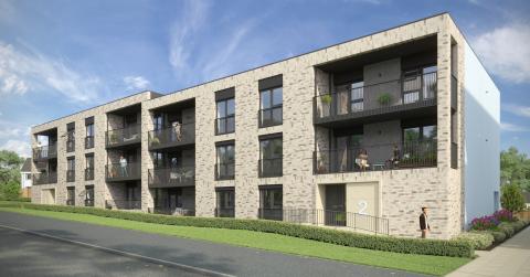 CGI of block A at West Craigs Green