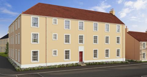 CGI of Apartment Block at Longniddry Village phase 2